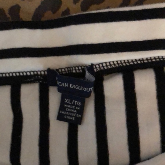 American Eagle Outfitters size XL black & white skirt striped zip front - Picture 3 of 10